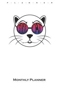Cool Cat with sunglasses Monthly Planner