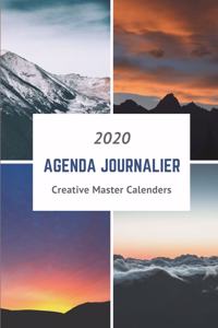 Agenda 2020 Journalier: Le calendrier journalier avec une page par jour - Format A5 - Idéal pour le travail, la famille et l'étude - Coucher de soleil Motif