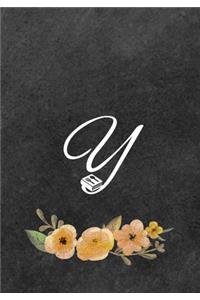 Initial Monogram Letter Y on Chalkboard