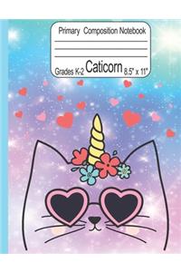 Caticorn Primary Composition Notebook Grades K-2 8.5