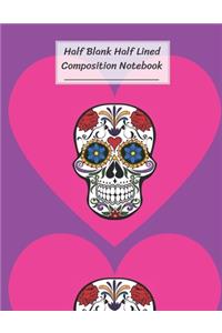 Half Blank Half Lined Composition Notebook