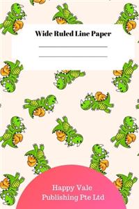 Cute Dinosaur Foot Theme Wide Ruled Line Paper