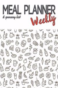 Weekly meal planner and grocery list notebook