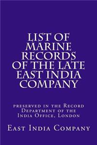 List of Marine Records of the Late East India Company