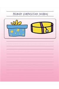 Primary Composition Journal: Notebook for Kid Story Paper with Picture Space for Title, Drawing Journals, Illustrations and Centered Dotted Lines for Handwriting Guide Kinder-3r