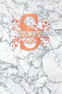 Shelby: Personalized Sketchbook 8.5 X 11. Initial S Sketch Pad. White Marble & Rose Gold Cover. Notebook, Journal, Doodle, Create!