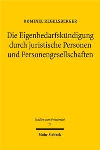 Die Eigenbedarfskündigung durch juristische Personen und Personengesellschaften