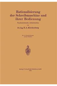 Rationalisierung Der Schreibmaschine Und Ihrer Bedienung