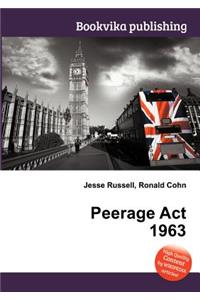 Peerage ACT 1963