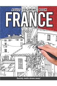 France Adults Coloring Book