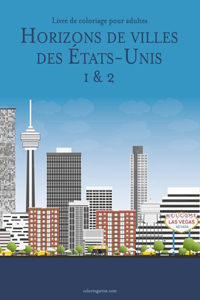 Livre de coloriage pour adultes Horizons de villes des États-Unis 1 & 2