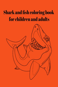 Shark and fish coloring book for children and adults