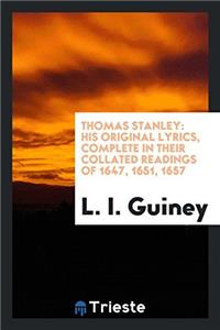 THOMAS STANLEY: HIS ORIGINAL LYRICS, COM