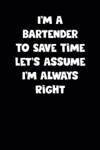 Bartender Notebook - Bartender Diary - Bartender Journal - Funny Gift for Bartender