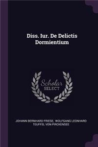 Diss. Iur. de Delictis Dormientium