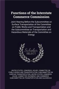 Functions of the Interstate Commerce Commission