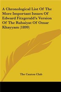 Chronological List Of The More Important Issues Of Edward Fitzgerald's Version Of The Rubaiyat Of Omar Khayyam (1899)