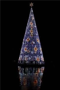 Magical Blue Christmas Tree with Gold Stars Journal