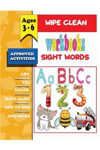 wipe clean workbook sight words ages 3-6