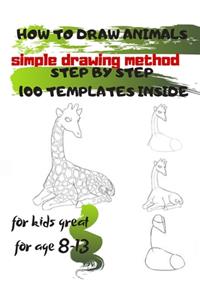 HOW TO DRAW ANIMALS simple drawing method STEP BY STEP 100 TEMPLATES INSIDE