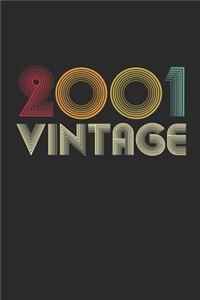 Vintage notebook paper 2001 Birthday 19th Gift