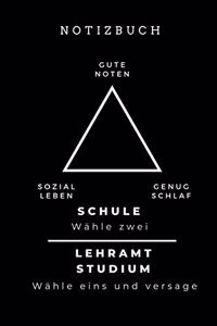 Notizbuch Gute Noten Sozial Leben Genug Schlaf Schule Wähle Zwei
