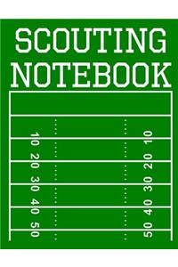 Scouting Notebook: 100 Page Football Coach Notebook with Field Diagrams for Drawing Up Plays, Creating Drills, and Scouting