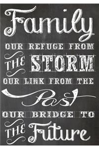 Family our refuge from the storm our link from the past our bridge to the future Family Reunion Sign In Book