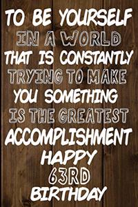 To Be Yourself In a World That is Constantly Trying to Make You Something Your Else is the Greatest Accomplishment Happy 63rd Birthday