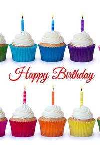 Happy Birthday: Large Print Discreet Internet Website Password Organizer, Cupcake Themed Birthday Gifts for Boys or Girls, Kids, Teens, Women or Men, Girlfriend or Boyfriend, Mom or Dad, Grandma or Grandpa, Seniors, Best Friend, Co-Worker, Book Siz