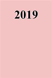 2019 Daily Planner Baby Pink Color Simple Plain Baby Pink 384 Pages