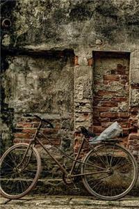 Bicycle Against A Brick Wall - Lined Notebook