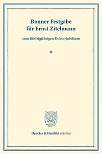 Bonner Festgabe Fur Ernst Zitelmann