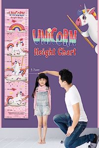 Unicorn Height Chart: Growth Chart With Measuring Ruler and Stick-on Tape