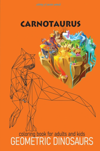 coloring book for adults and kids geometric dinosaurs
