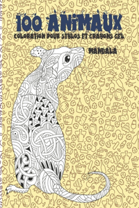 Coloration pour stylos et crayons gel - Mandala - 100 animaux