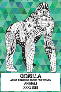 Adult Coloring Books for Women XXXL size - Animals - Gorilla