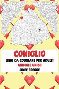 Libri da colorare per adulti - Linee spesse - Animale unico - Coniglio