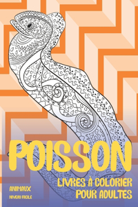 Livres à colorier pour adultes - Niveau facile - Animaux - Poisson