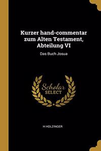 Kurzer hand-commentar zum Alten Testament, Abteilung VI