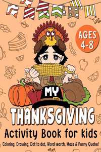 My Thanksgiving Activity Book for Kids Age 4-8