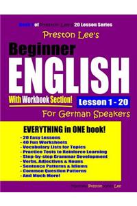 Preston Lee's Beginner English With Workbook Section Lesson 1 - 20 For German Speakers