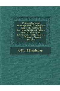 Philosophy and Development of Religion