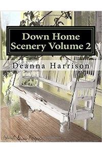 Down Home Scenery: Grayscale Adult Coloring Book: 2