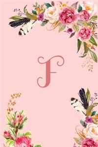 Monogram Initial Letter F Notebook for Women and Girls