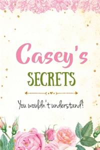 Casey's Secrets personalized name notebook for girls and women