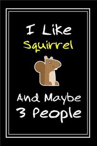 I Like Squirrel And Maybe 3 People: Notebook And Journal Gift - 120 pages Funny Squirrel Blank Lined Journal Notebook Planner