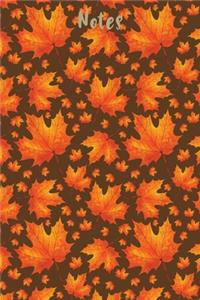 Notes: Thanksgiving Notebook Journal with Colorful Fall Pattern- 6x9-100 Pages-Use for Notes, Ideas, School, To-Do-List, Creative Idea