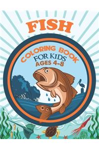 Fish coloring book for kids ages 4-8