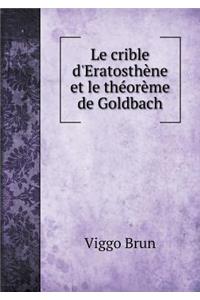 Le Crible d'Eratosthène Et Le Théorème de Goldbach